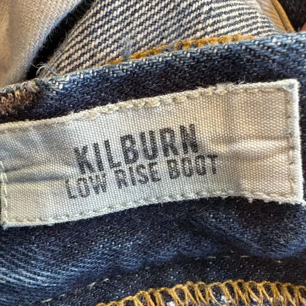 Vtg Abercrombie Kids Kilburn Low Rise Boot Cut Distressed Denim Jeans Sz 10 Reg